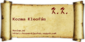 Kozma Kleofás névjegykártya