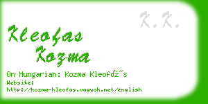 kleofas kozma business card